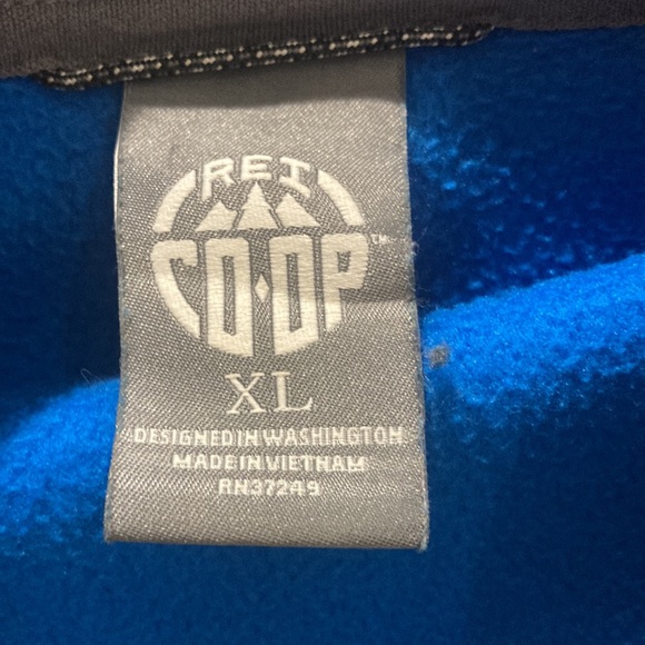 REI Co-Op Mens Blue 1/4 Zip Fleece Pullover Sweater Size XL - Picture 2 of 3